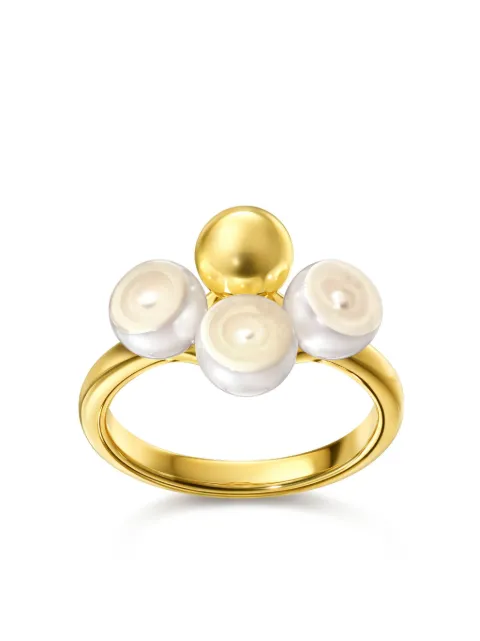 TASAKI 18kt yellow gold M/G Sliced Sphere pearl ring