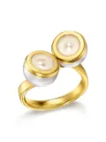 TASAKI 18kt yellow gold M/G Sliced Bezel pearl ring