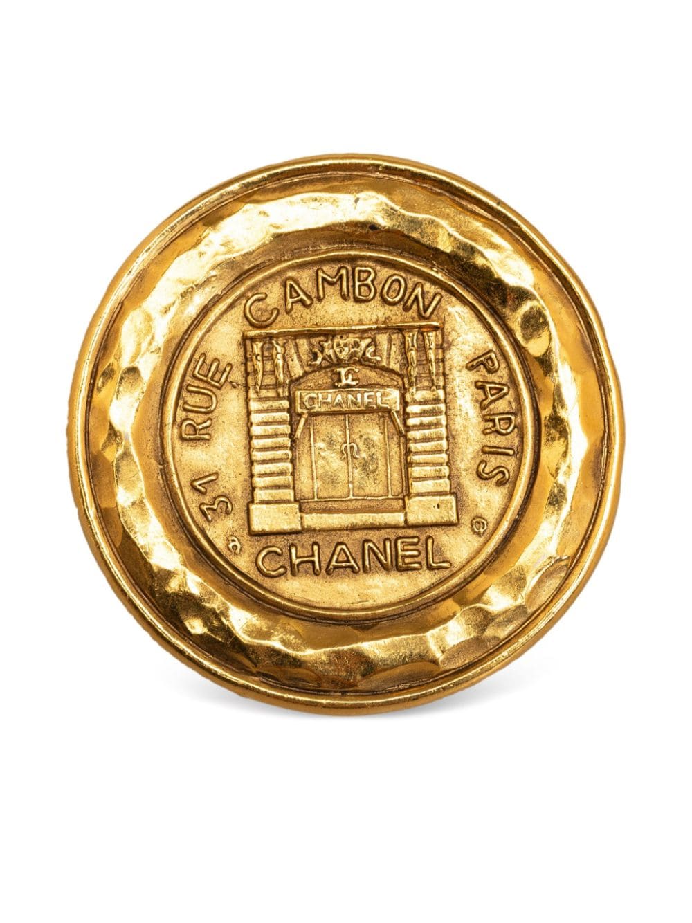 Pre-owned Chanel 31 Rue Cambon Brooch In Gold