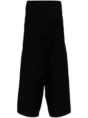 Yohji Yamamoto クロップドパンツ | ブラック | FARFETCH JP