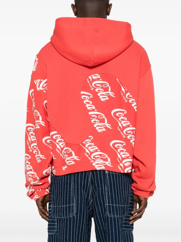 Red coca cola hoodie top