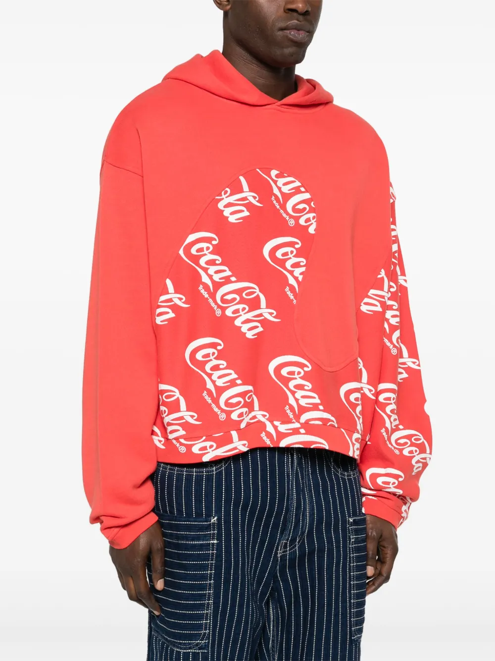 Shop Erl Coca-cola Print Hoodie In 红色