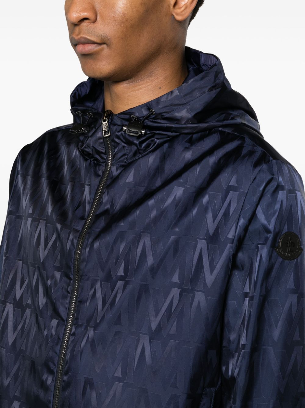 Shop Moncler Lepontine Hooded Jacket In Blue