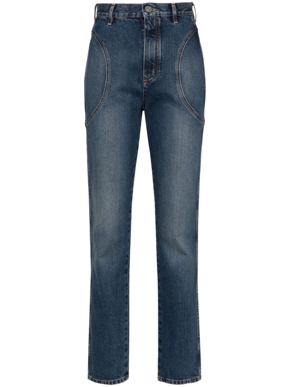 Image 1 of Alaïa high-rise straight-leg jeans