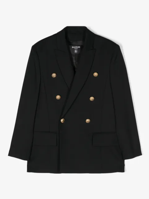 Balmain Kids peak-lapels double-breasted blazer