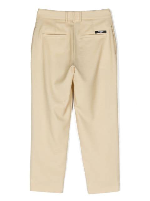 straight-leg wool trousers