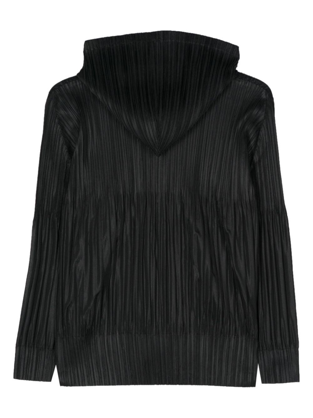 Shop Issey Miyake Plissé Hooded Jacket In Black