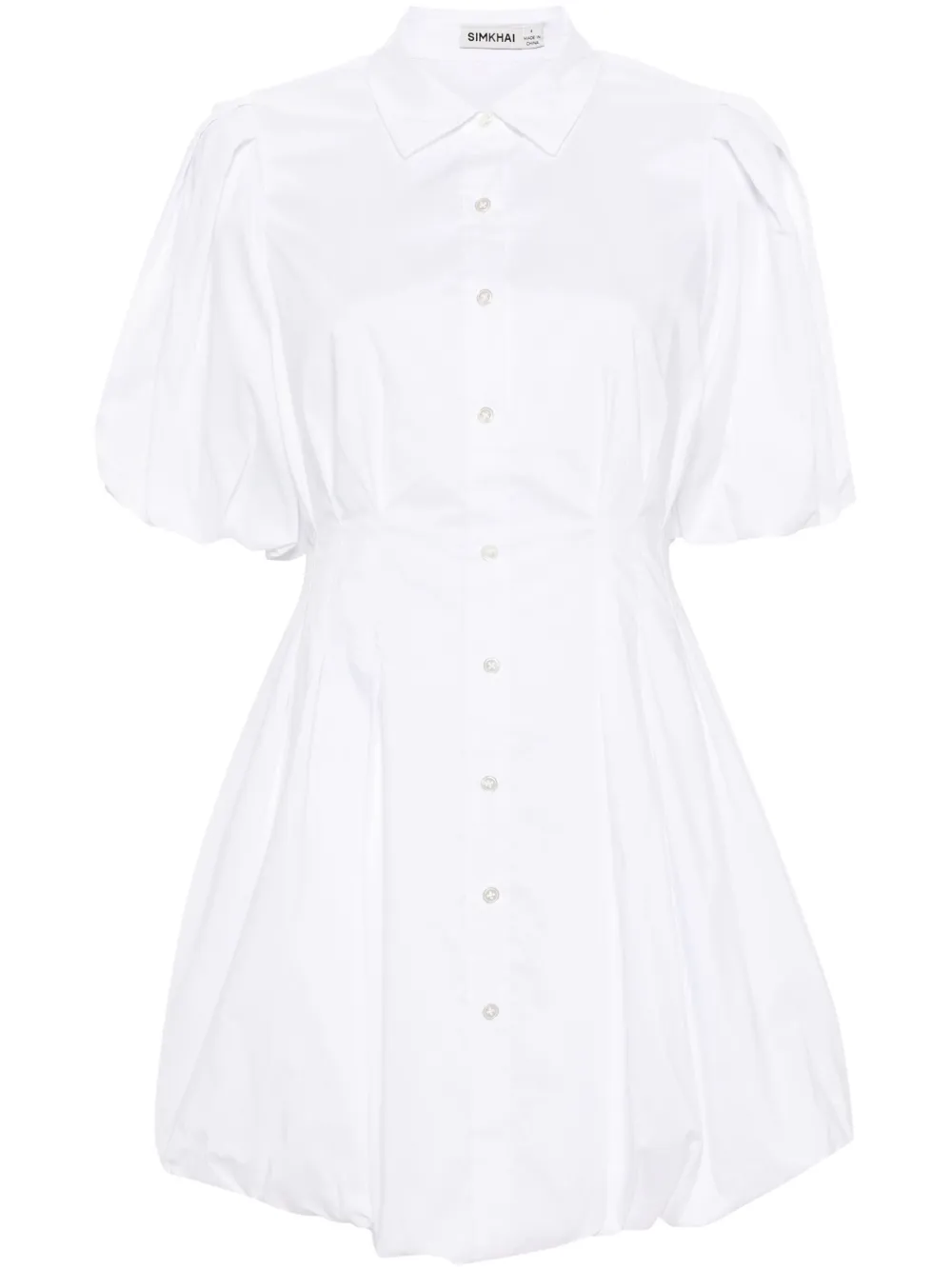 Simkhai Cleo puffball mini shirtdress | White | Image 1