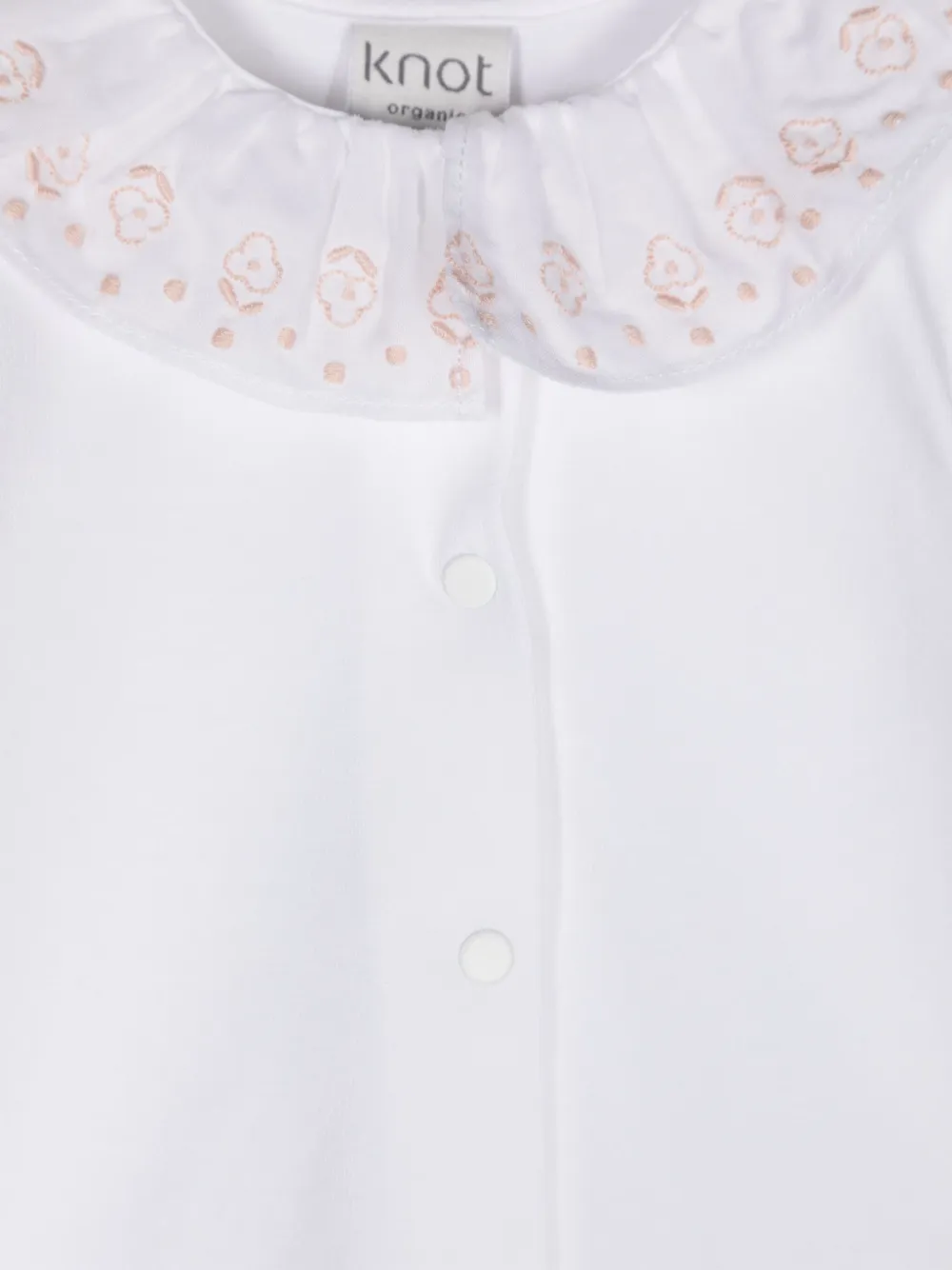 Knot Flora romper met ruchekraag Wit