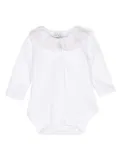 Knot Flora ruffle-collar bodysuit - White