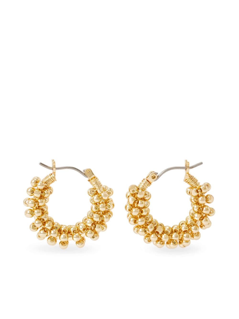 Kenneth Jay Lane Bead-embellished Hoop Earrings In Gold