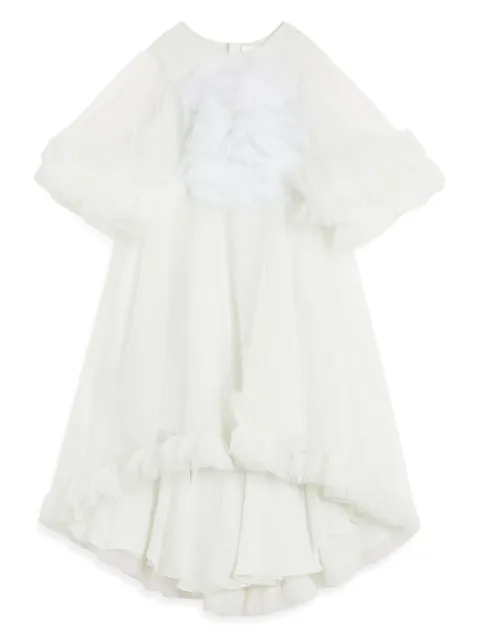 MAISON AVA vestido de tul con detalles de volantes