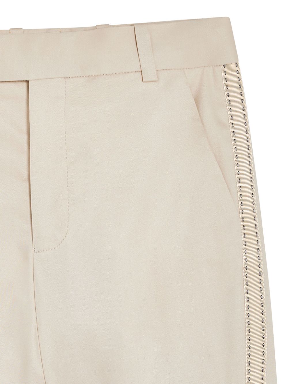 Shop Maison Ava Logo-embroidered Straight-leg Trousers In 中性色