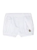 Moncler Enfant logo-patch cotton bloomers - White