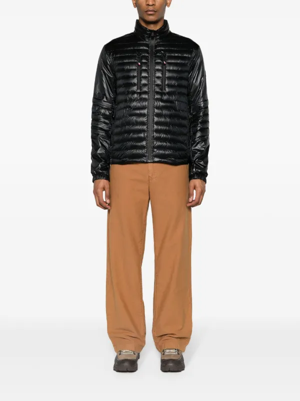 Moncler Grenoble Jaqueta Matelassê Com Efeito De Brilho | Preto