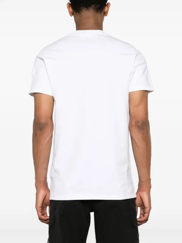 MONCLER ホワイト Tシャツ M Moncler logo-print Cotton T-shirt | White | FARFETCH