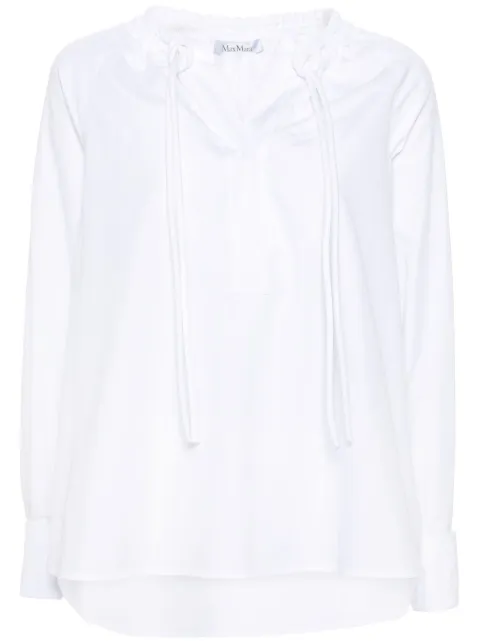 Max Mara cotton-poplin lace-up shirt