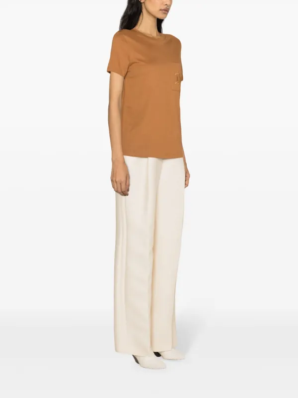 Max Mara logo-embroidered Cotton T-shirt - Farfetch