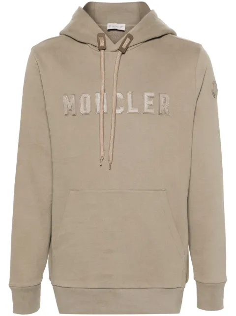 Moncler logo-patch cotton hoodie