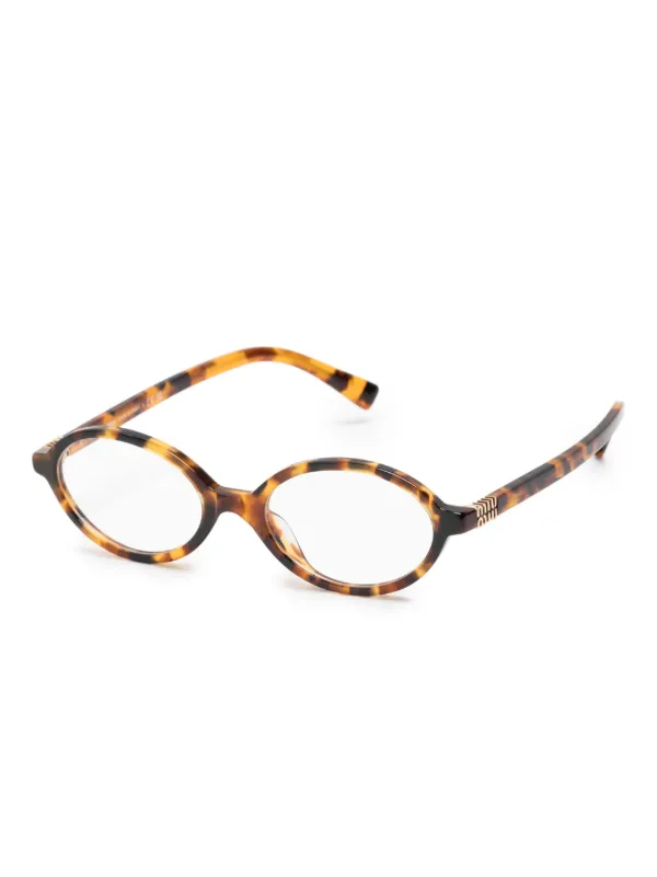 Miu Miu Eyewear オーバル眼鏡フレーム | ブラウン | FARFETCH JP