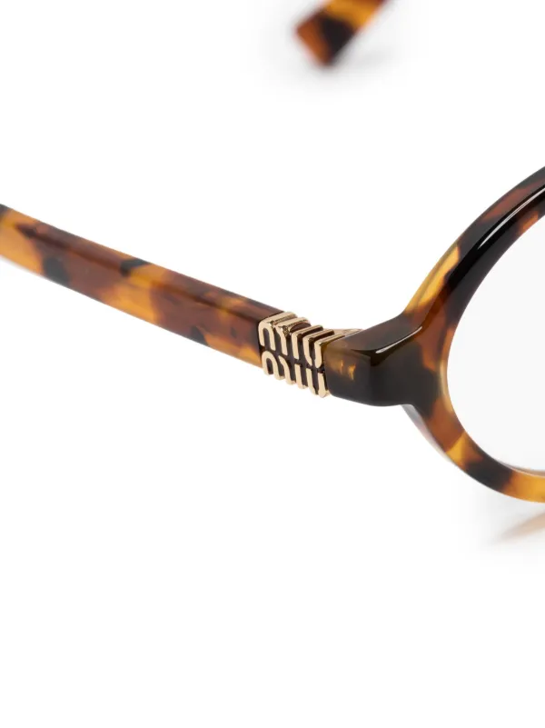 mio★ MIU MIU Oval-frame tortoiseshell acetate sunglasses | NET-A