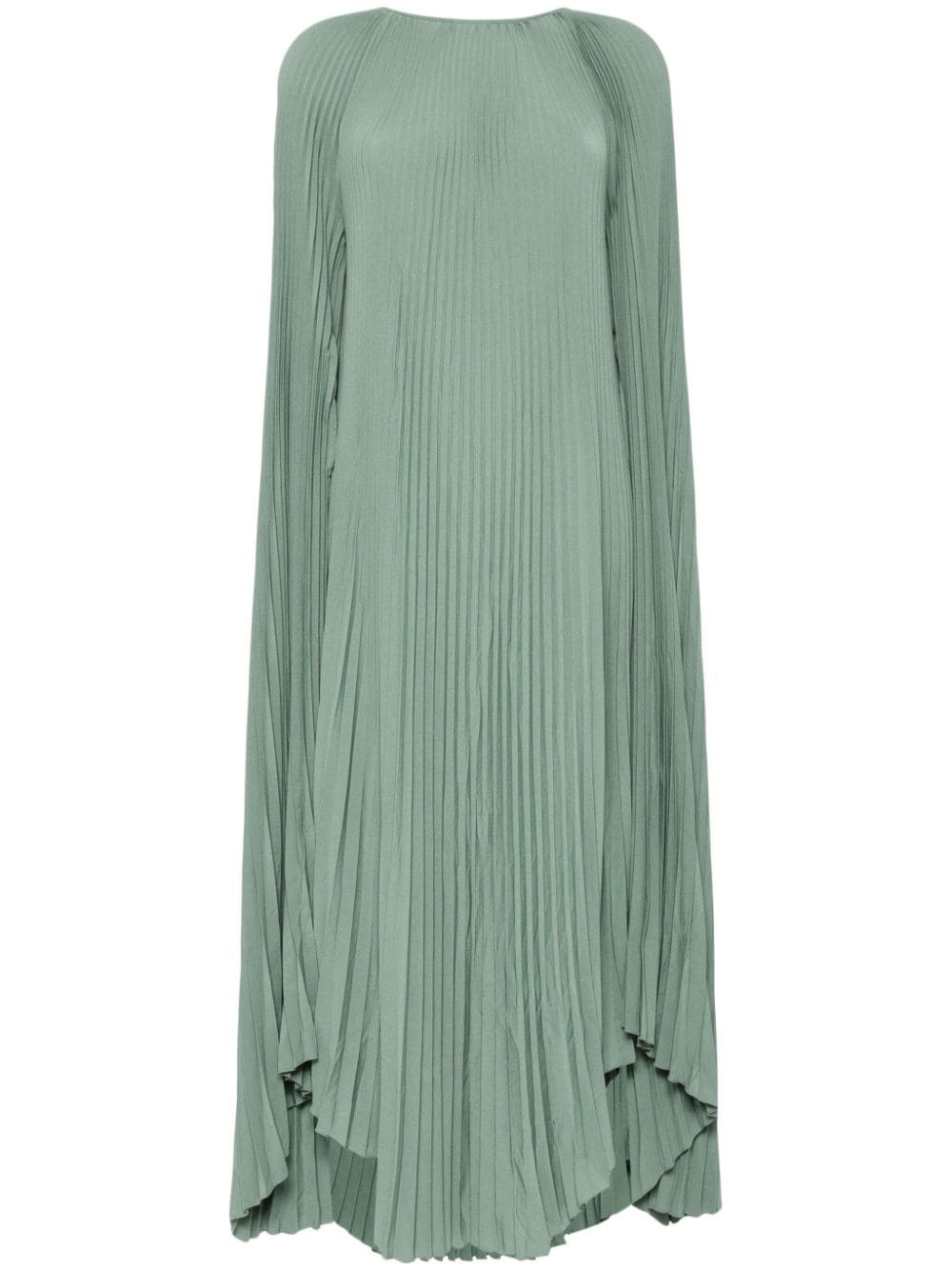 L'idée Palais Pleated Gown Dress In Green