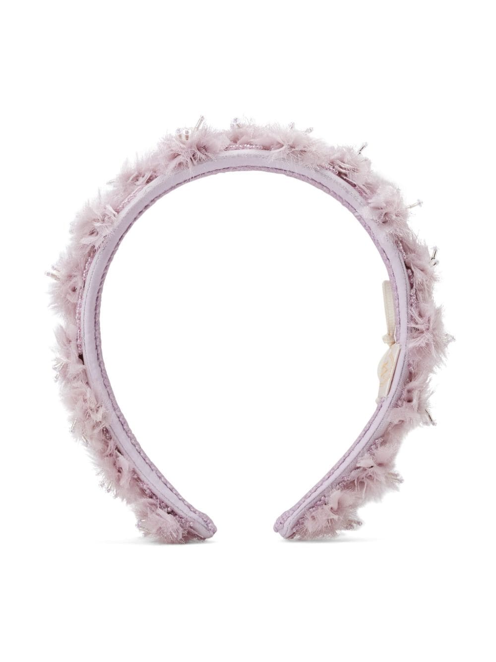 Shop Maison Ava Floral-appliqué Beaded Headband In Pink