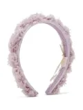 MAISON AVA floral-appliqué beaded headband - Pink