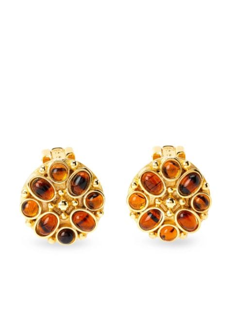 Kenneth Jay Lane inset-gemstone clip-on earrings 