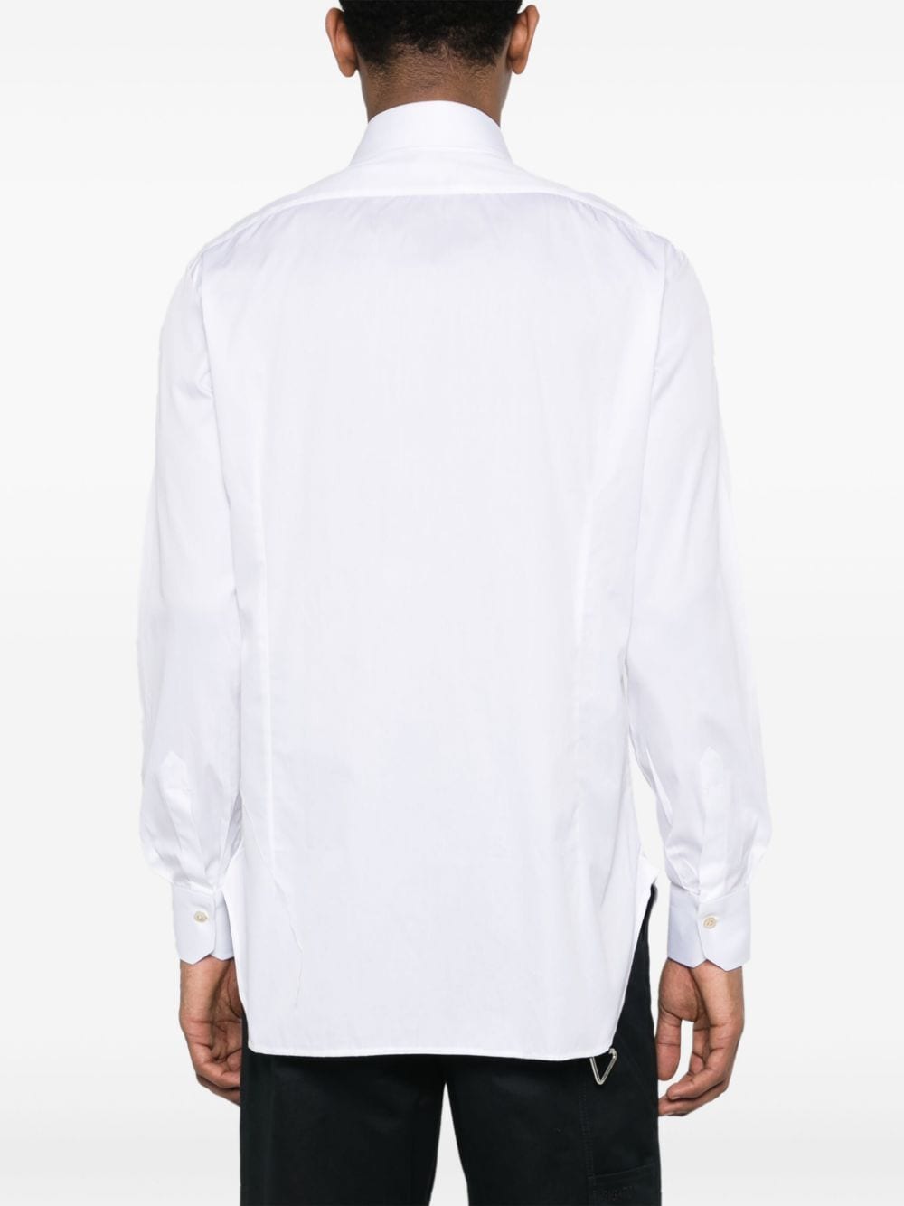 Shop Kiton Cotton Buttoned Shirt In White