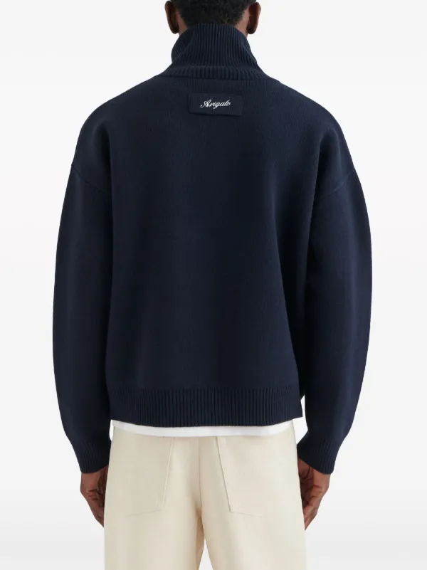 Axel Arigato Core wool-blend Zipped Cardigan | Blue | FARFETCH