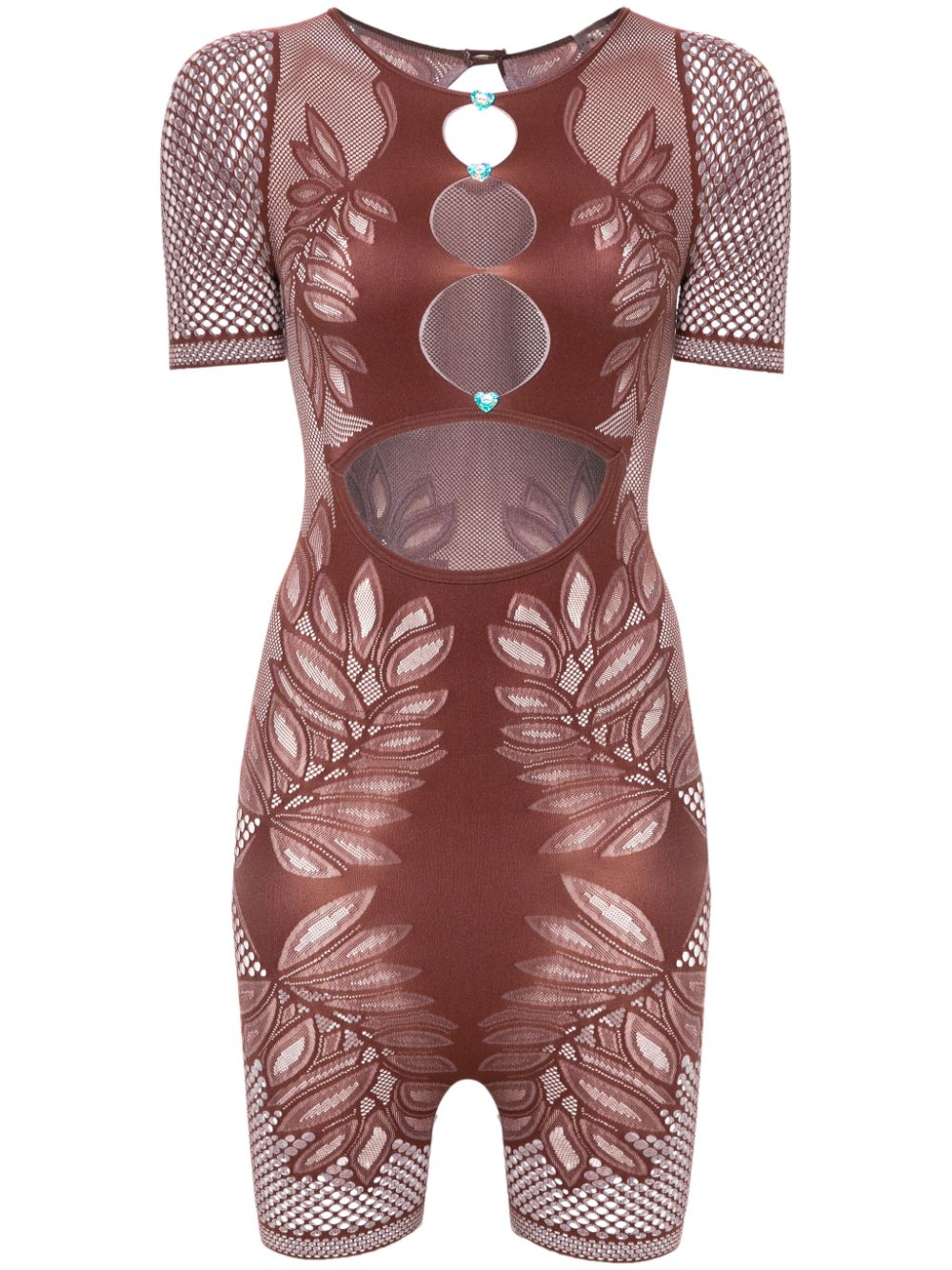 Poster Girl Dinero Cut-out Playsuit In Brown