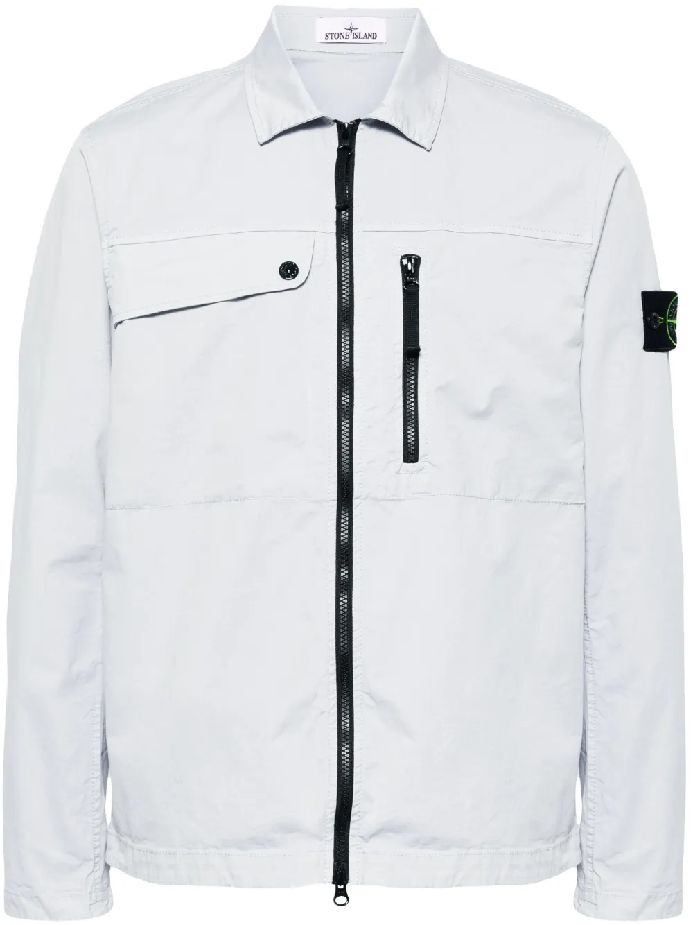 Stone Island Compass-badge Shirt Jacket In Blue