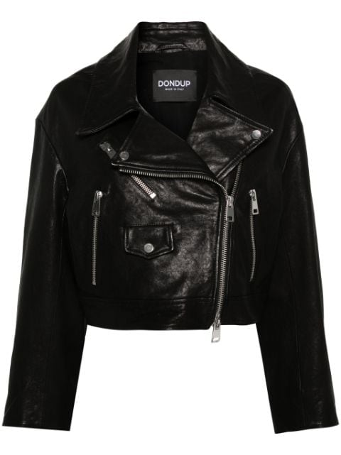 DONDUP veste de moto en cuir à coupe crop