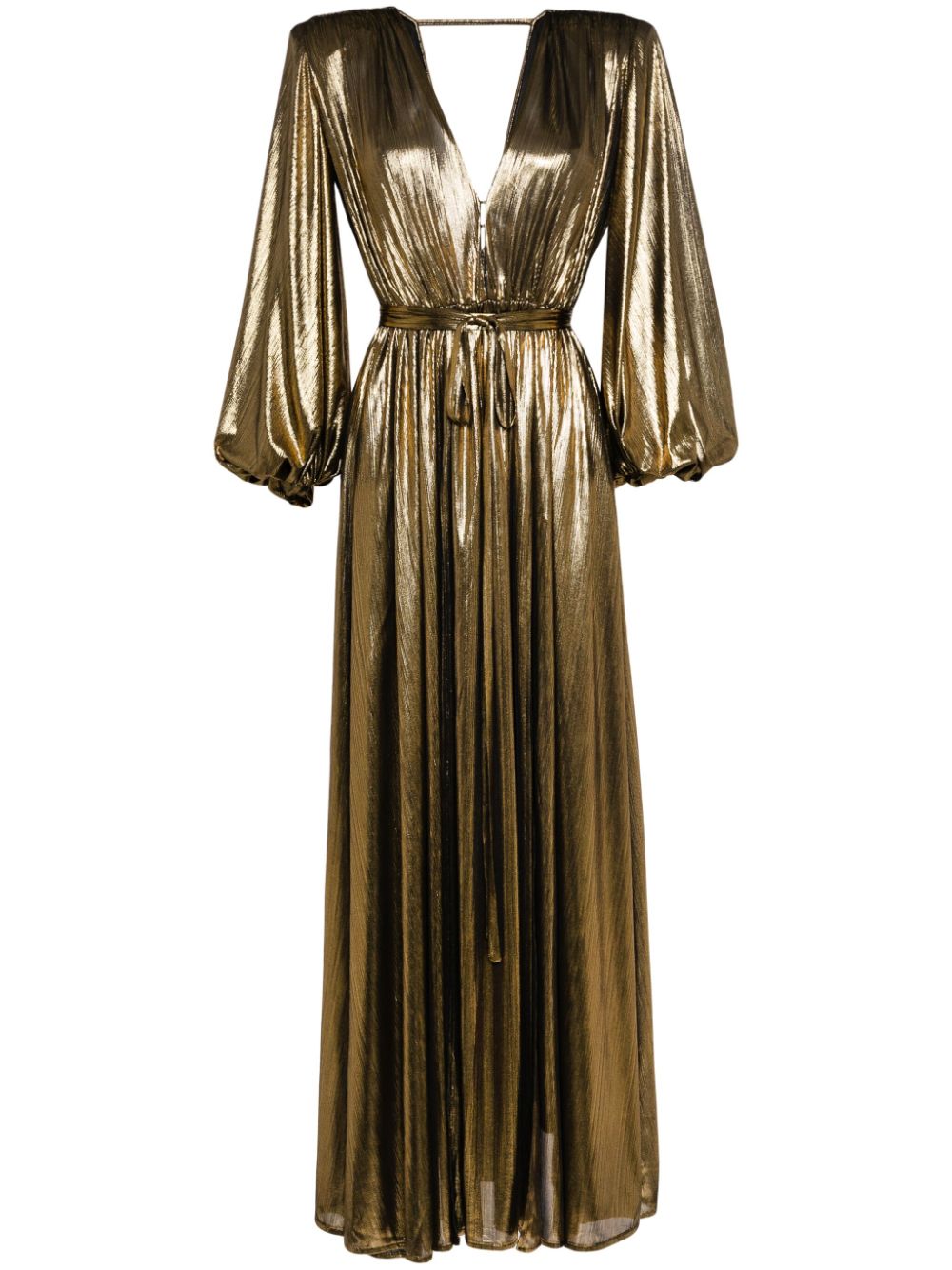 Zoe V-neck metallic gown