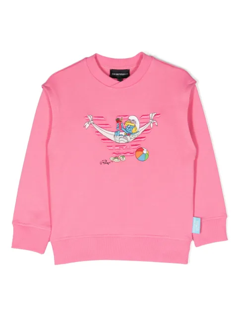 Emporio Armani Kids x Smurfs cotton sweatshirt