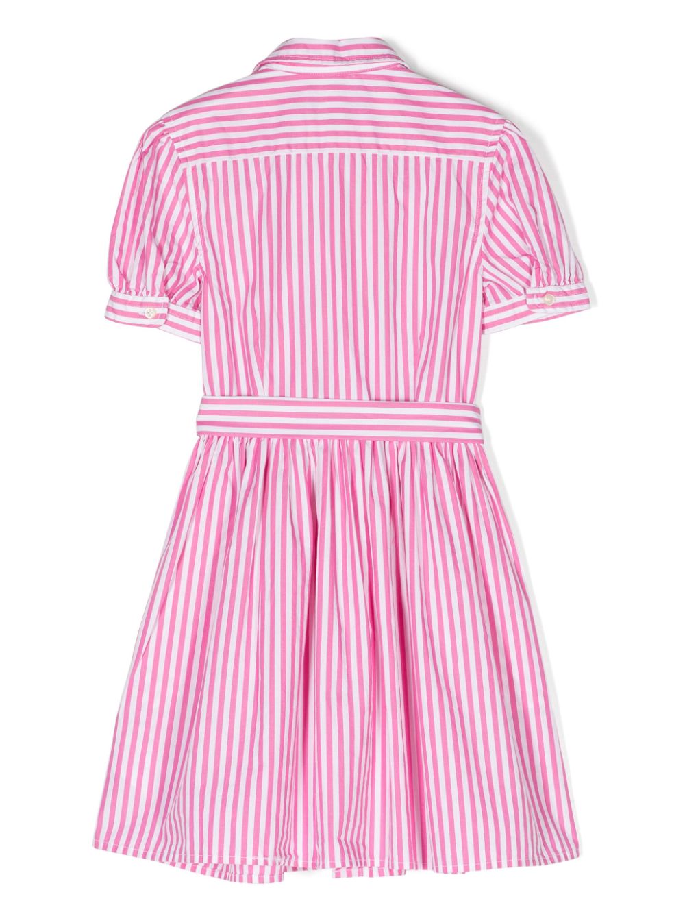 Shop Ralph Lauren Striped Belted Shirtdress In Pink