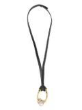 Jil Sander oversize-pendant leather chocker - Black