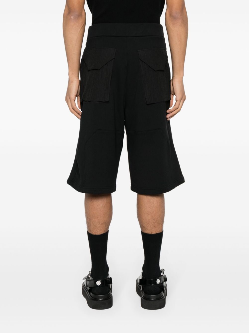 Shop A-cold-wall* Panelled Cotton Bermuda Shorts In Black