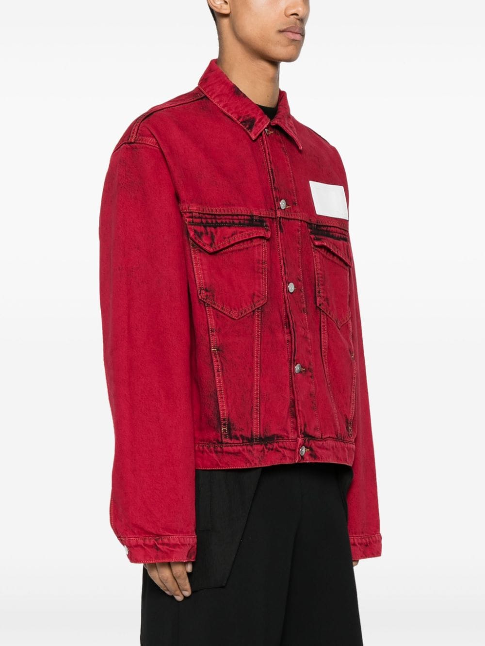 Shop A-cold-wall* Strand Denim Jacket In Red