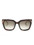 Roberto Cavalli Snake-motif oversize-frame sunglasses - Brown