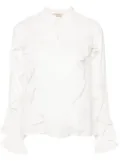 TWINSET lace-detailing ruffled blouse - White