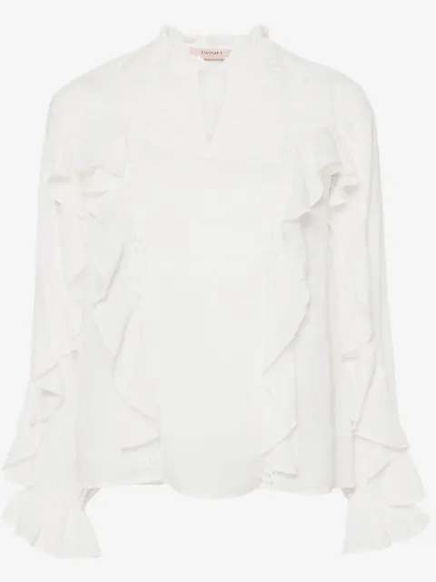 TWINSET lace-detailing ruffled blouse