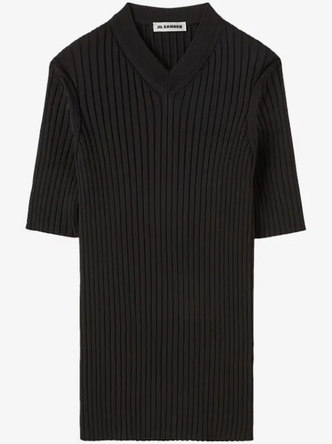 Jil Sander ribbed-knit V-neck T-shirt