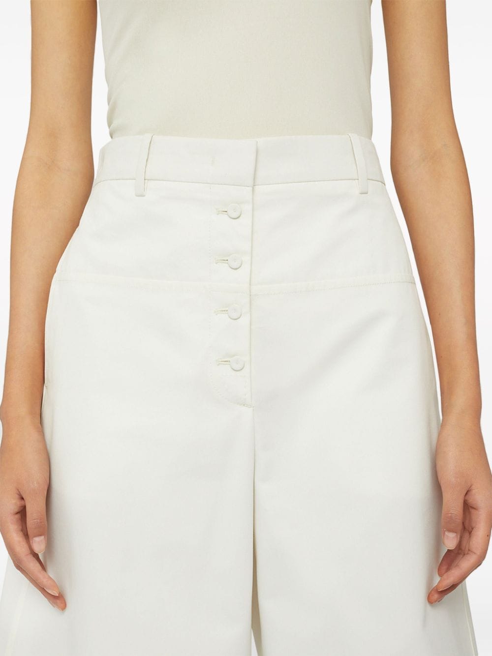 Shop Jil Sander Cotton-silk Tailored Bermuda Shorts In White