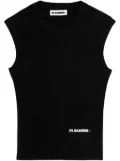 Jil Sander logo-print cotton vest top - Black