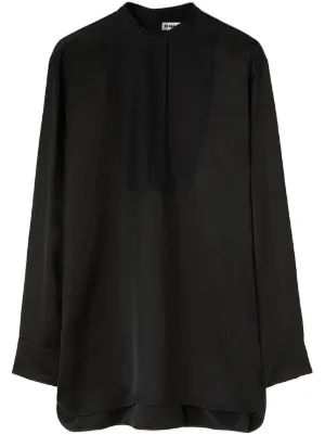 Jil Sander ノーカラー シャツ | ブルー | FARFETCH JP