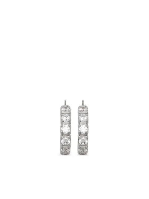 Jil Sander zircon-embellished hoop earrings