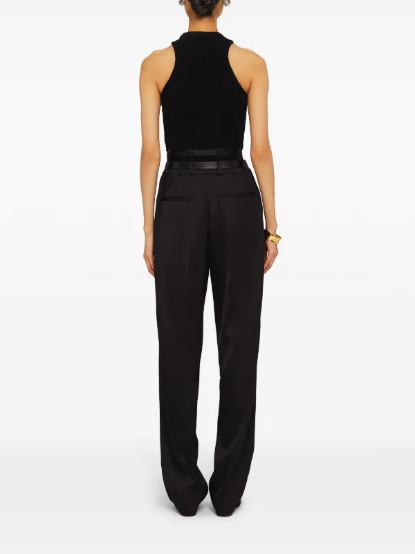 Jil Sander fringe-trim Knitted Top | Black | FARFETCH