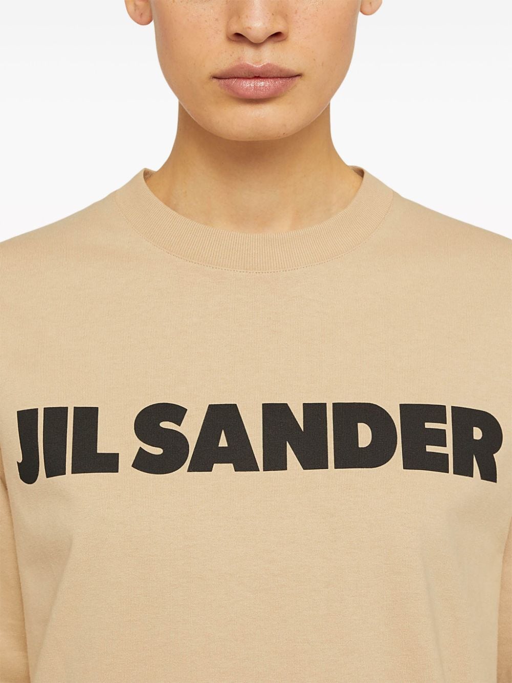 Jil Sander T-shirt met logo Bruin